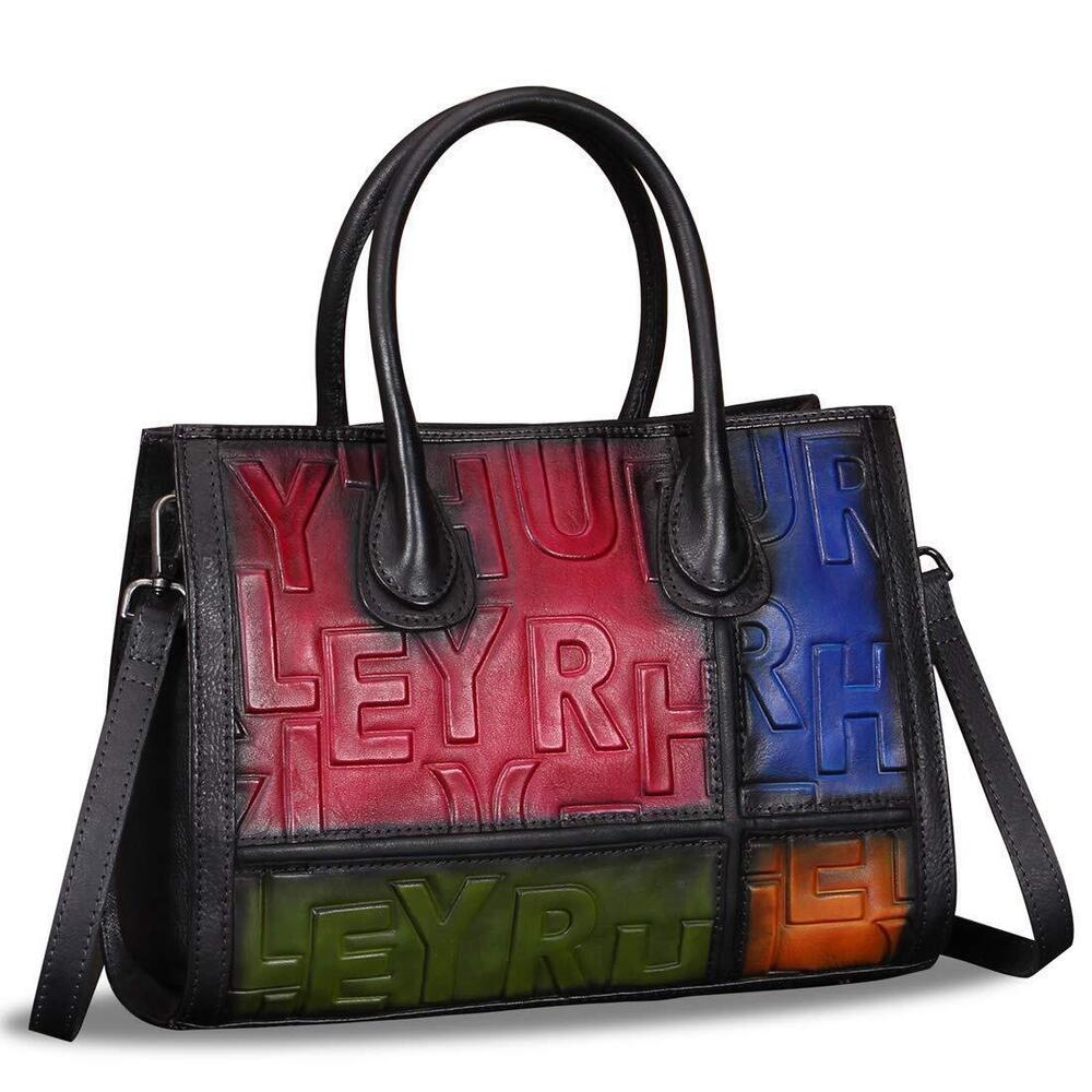 1014 Leather Top Handle Bags Handmade Vintage Crossbody Handbags Satchels